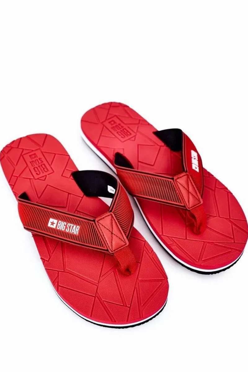 Outlet Męskie Klapki Japonki Big Star HH174819 Czerwone Męskie Klapki Męskie Big Star|Klapki Męskie Japonki