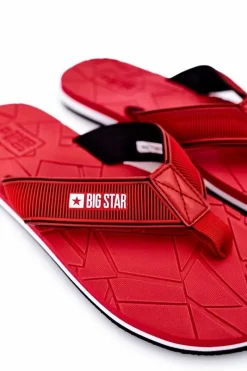 Outlet Męskie Klapki Japonki Big Star HH174819 Czerwone Męskie Klapki Męskie Big Star|Klapki Męskie Japonki