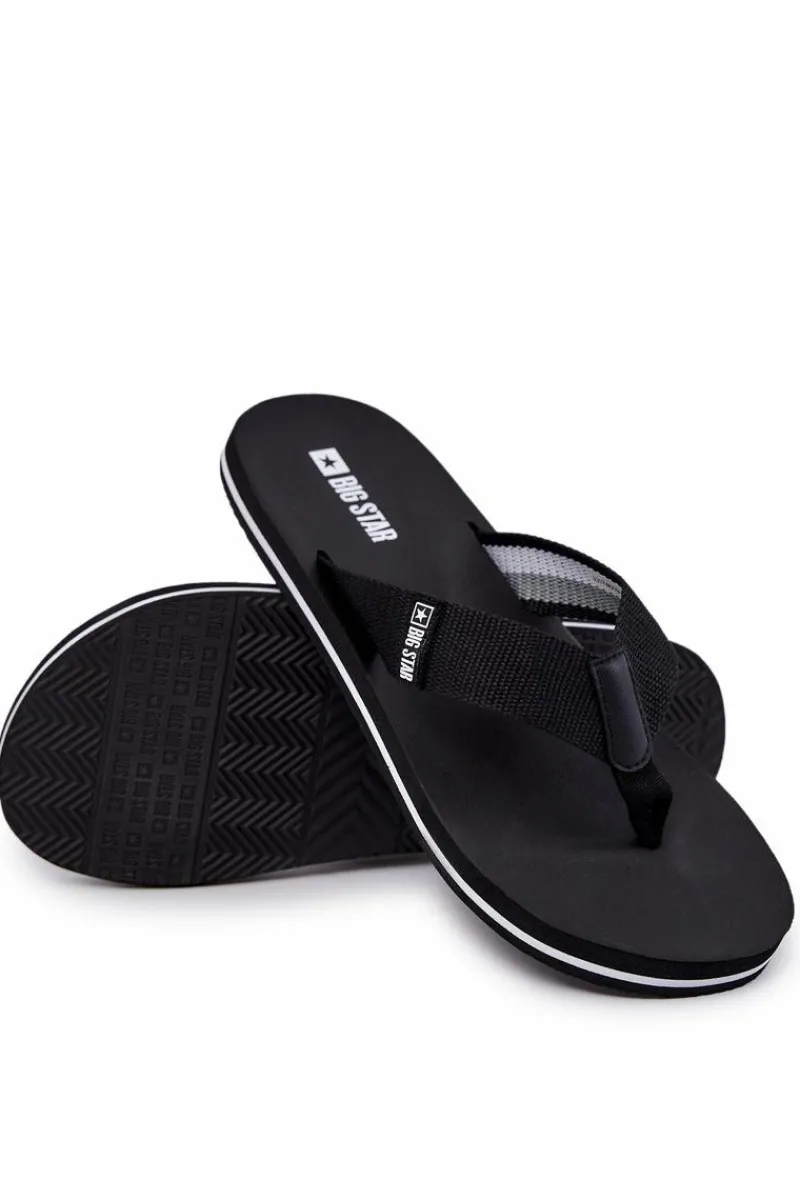 Hot Męskie Klapki Japonki Big Star JJ174519 Czarny Męskie Klapki Męskie Big Star|Klapki Męskie Japonki