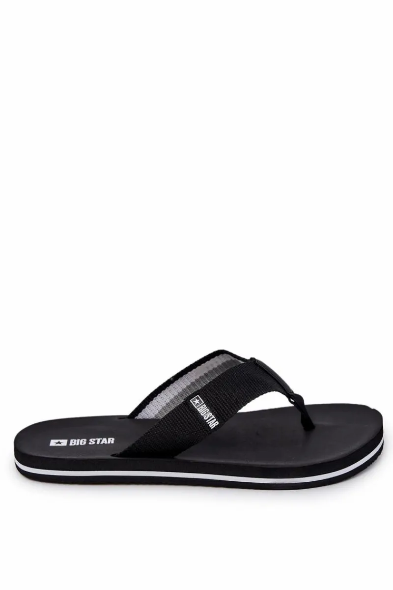 Hot Męskie Klapki Japonki Big Star JJ174519 Czarny Męskie Klapki Męskie Big Star|Klapki Męskie Japonki