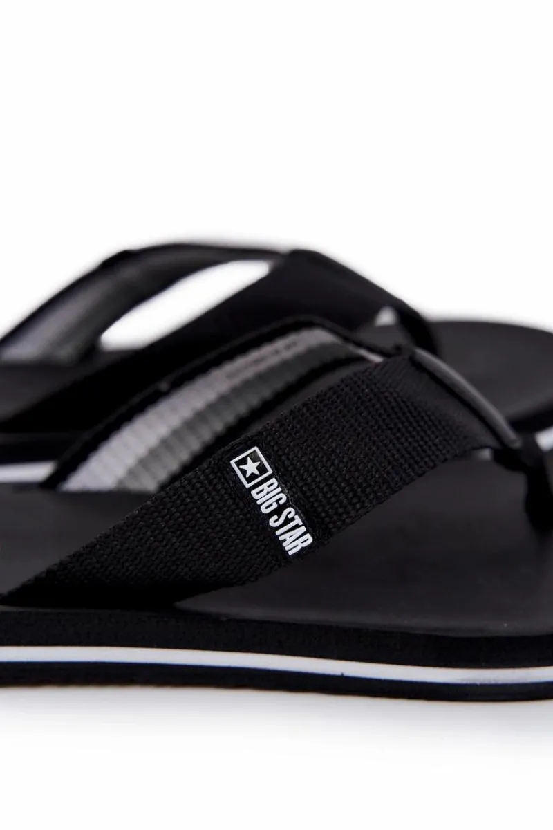 Hot Męskie Klapki Japonki Big Star JJ174519 Czarny Męskie Klapki Męskie Big Star|Klapki Męskie Japonki