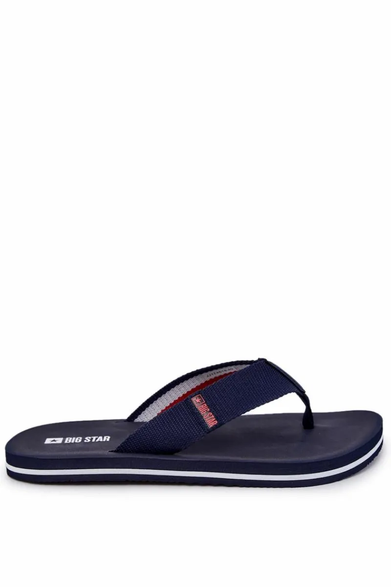 Discount Big Star Shoes Męskie Klapki Japonki Big Star JJ174518 Granatowe