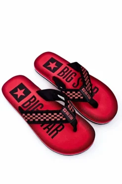 Best Męskie Klapki Japonki Big Star HH174811 Czerwone Męskie Klapki Męskie Big Star|Klapki Męskie Japonki