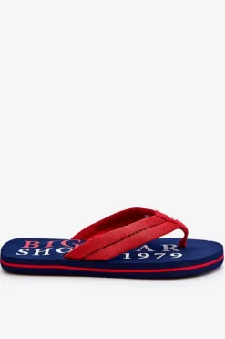 Big Star Shoes Męskie Klapki Japonki Big Star LL174613 Granatowe