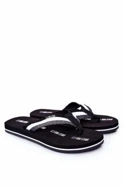 Sale Męskie Klapki Japonki Big Star HH174828 Czarne Męskie Klapki Męskie Big Star|Klapki Męskie Japonki