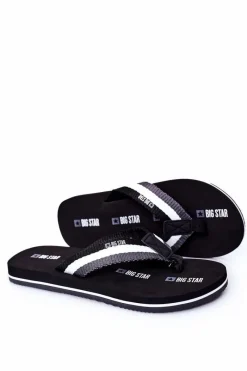 Sale Męskie Klapki Japonki Big Star HH174828 Czarne Męskie Klapki Męskie Big Star|Klapki Męskie Japonki