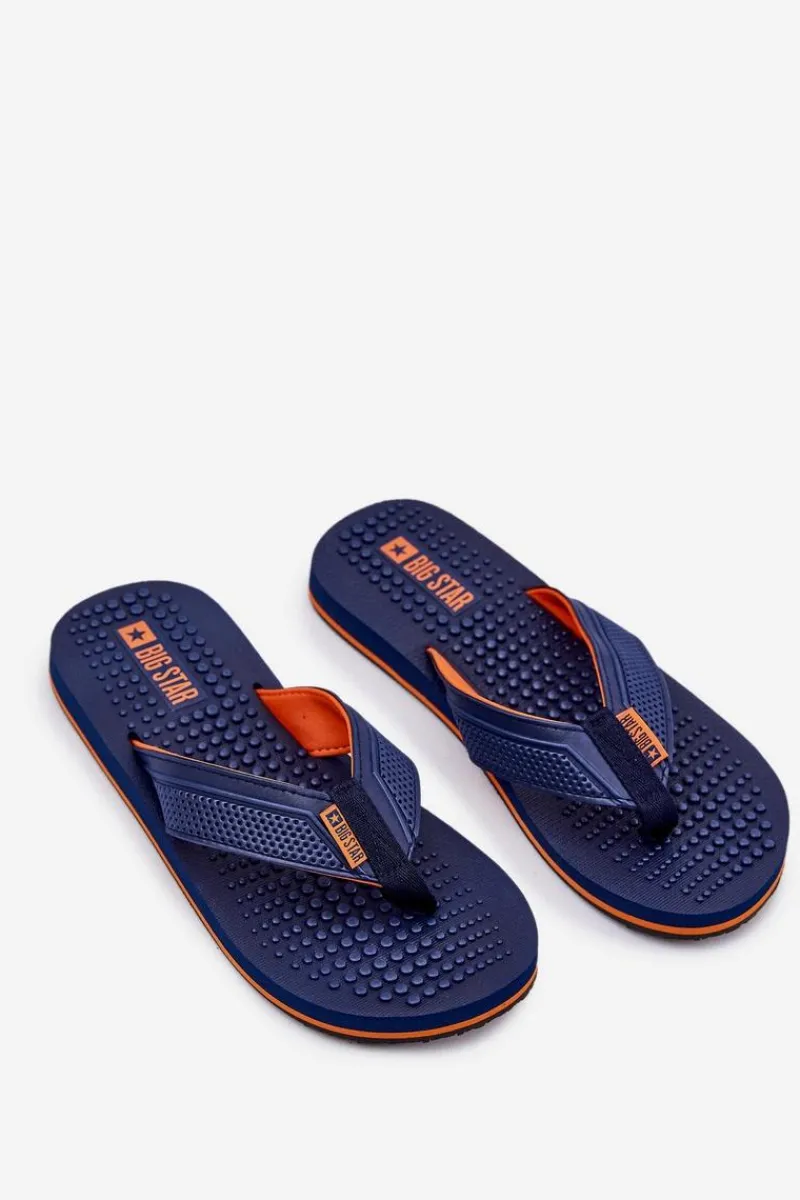 Klapki Męskie Big Star|Klapki Męskie Japonki>Big Star Shoes Męskie Klapki Japonki Big Star RR174437 Granatowe Niebieski