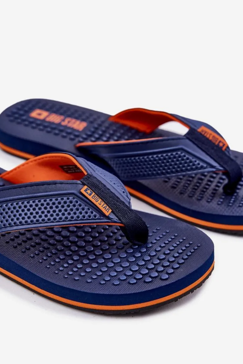 Klapki Męskie Big Star|Klapki Męskie Japonki>Big Star Shoes Męskie Klapki Japonki Big Star RR174437 Granatowe Niebieski