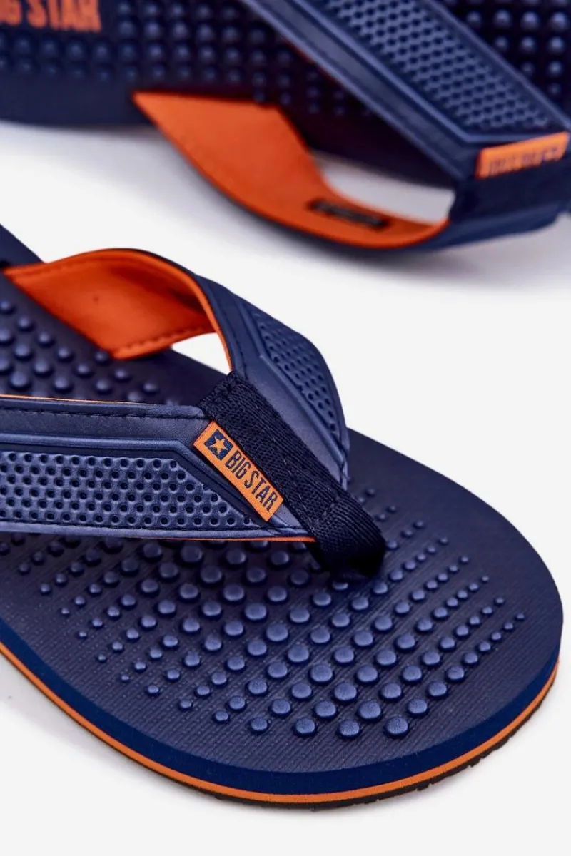 Klapki Męskie Big Star|Klapki Męskie Japonki>Big Star Shoes Męskie Klapki Japonki Big Star RR174437 Granatowe Niebieski