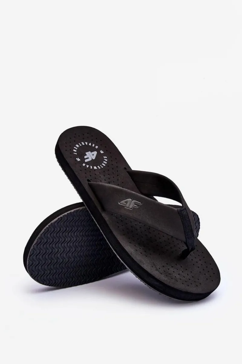 Klapki Męskie Klasyczne|Klapki Męskie Japonki>4F Męskie Klapki Japonki SS23FFLIM071-20S Czarne