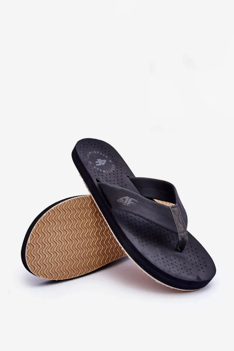 Discount 4F Męskie Klapki Japonki SS23FFLIM071-22S Grafitowe