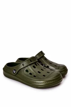 Klapki Męskie Klasyczne>BEFADO Męskie Klapki Kroksy 154M004 Khaki
