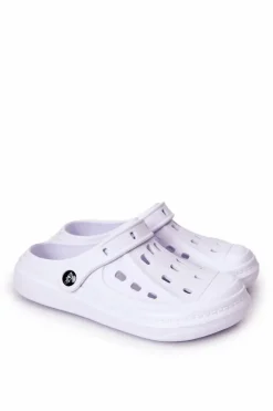 Discount Męskie Klapki Kroksy 154M001 Białe Męskie Klapki Męskie Klasyczne