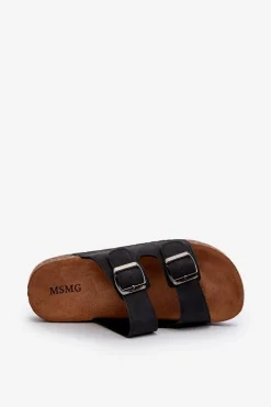 Clearance Boto Męskie Klapki Na Korkowej Podeszwie Czarne Rosawia