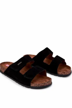 Klapki Męskie Big Star|Klapki Męskie Klasyczne>Big Star Shoes Męskie Klapki Na Rzepy Big Star JJ176001 Czarne