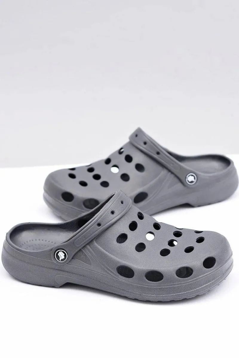 Outlet Męskie Klapki Sandały Ogrodowe Basen Szare Męskie Klapki Męskie Klasyczne