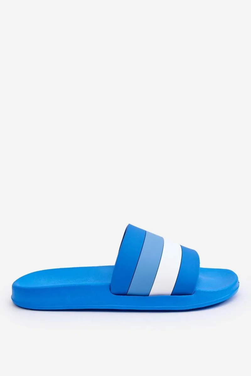 Hot Męskie Klapki W Paski Niebieskie Vision Męskie Klapki Męskie Klasyczne