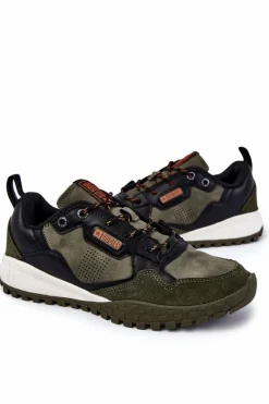 Obuwie Sportowe Męskie>Big Star Shoes Męskie Klasyczne Buty Sportowe Memory Foam Big Star KK174272 Zielone Zielony