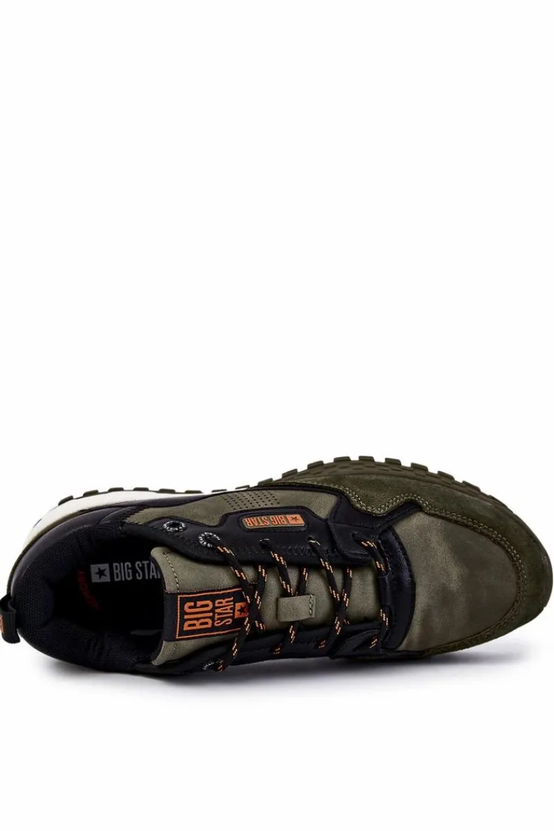 Obuwie Sportowe Męskie>Big Star Shoes Męskie Klasyczne Buty Sportowe Memory Foam Big Star KK174272 Zielone Zielony