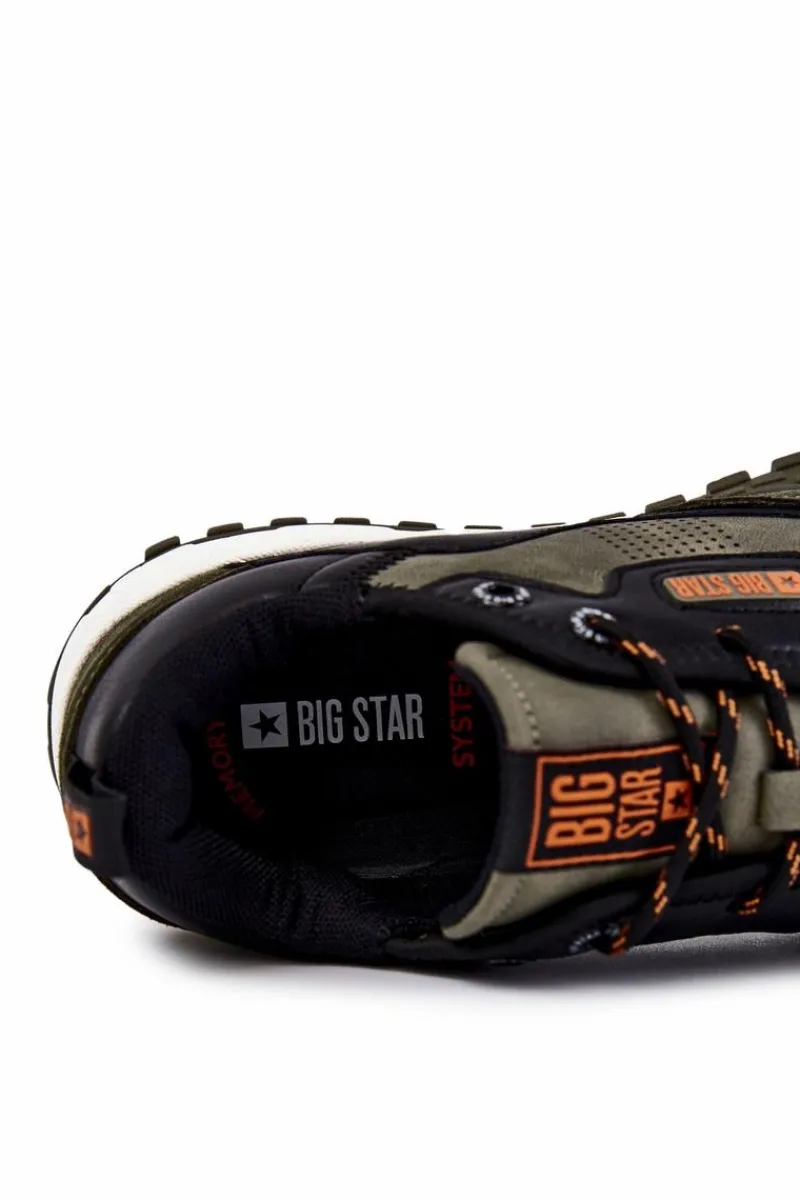 Obuwie Sportowe Męskie>Big Star Shoes Męskie Klasyczne Buty Sportowe Memory Foam Big Star KK174272 Zielone Zielony