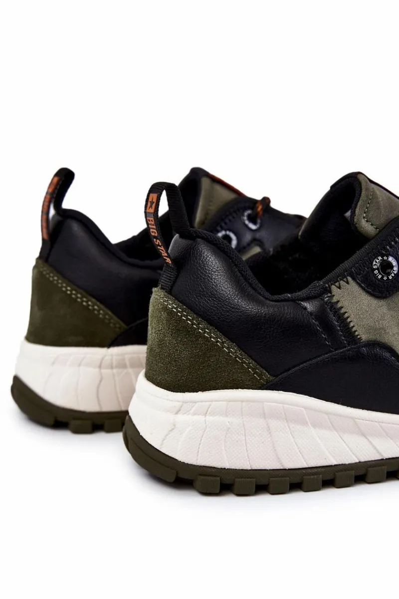 Obuwie Sportowe Męskie>Big Star Shoes Męskie Klasyczne Buty Sportowe Memory Foam Big Star KK174272 Zielone Zielony