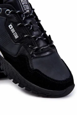 Best Big Star Shoes Męskie Klasyczne Buty Sportowe Memory Foam Big Star KK174270 Czarne