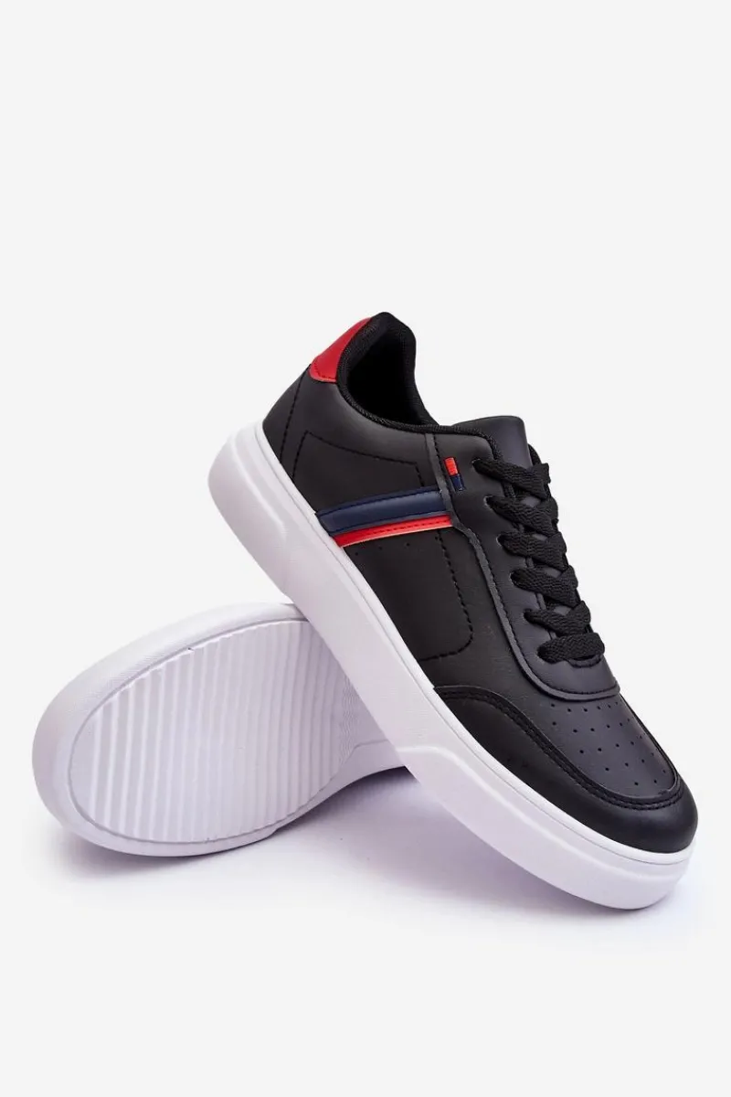 Obuwie Sportowe Męskie>Boto Męskie Klasyczne Buty Sportowe Czarno-Czerwone Enrique