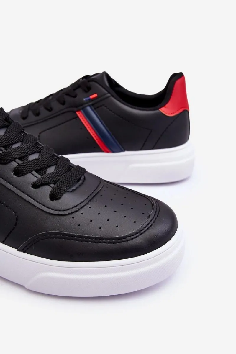 Obuwie Sportowe Męskie>Boto Męskie Klasyczne Buty Sportowe Czarno-Czerwone Enrique