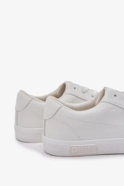 Clearance Męskie Klasyczne Niskie Trampki Z Eko Skóry Big Star NN174250 Białe Męskie Trampki Męskie Big Star|Trampki Niskie