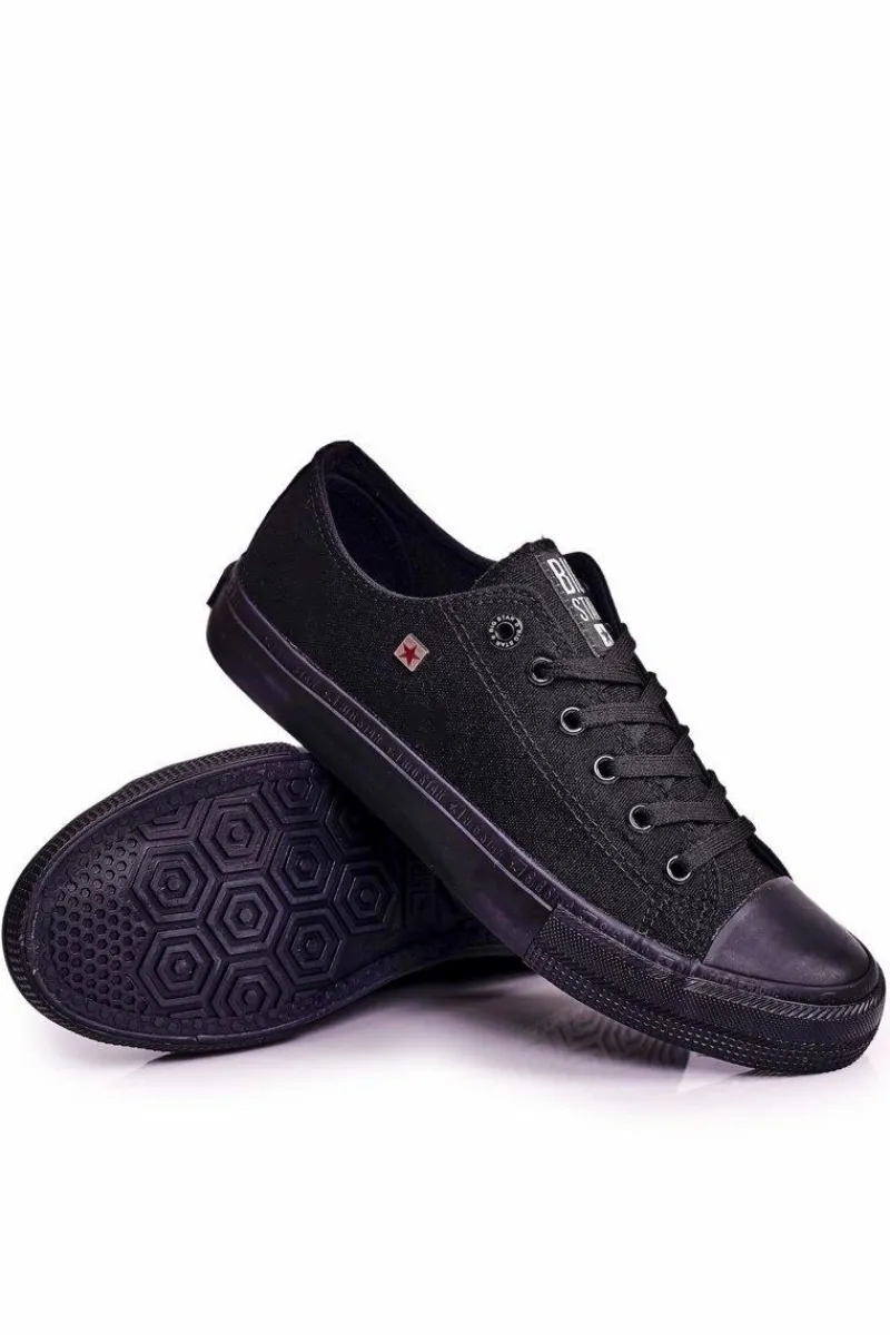 Sale Męskie Klasyczne Niskie Trampki BIG STAR AA174009 Czarne Męskie Trampki Męskie Big Star|Trampki Niskie