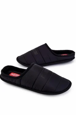 Sale Big Star Shoes Męskie Klasyczne Papcie Big Star KK174361 Czarne