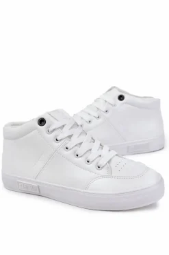 Trampki Męskie Big Star|Trampki Wysokie></noscript>Big Star Shoes Męskie Klasyczne Skórzane Trampki Big Star KK174347 Białe