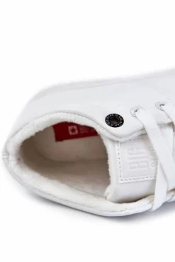 Trampki Męskie Big Star|Trampki Wysokie></noscript>Big Star Shoes Męskie Klasyczne Skórzane Trampki Big Star KK174347 Białe