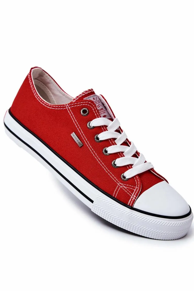 Trampki Męskie Cross Jeans|Trampki Niskie>Cross Jeans Męskie Klasyczne Trampki JJ1R4002C Czerwone