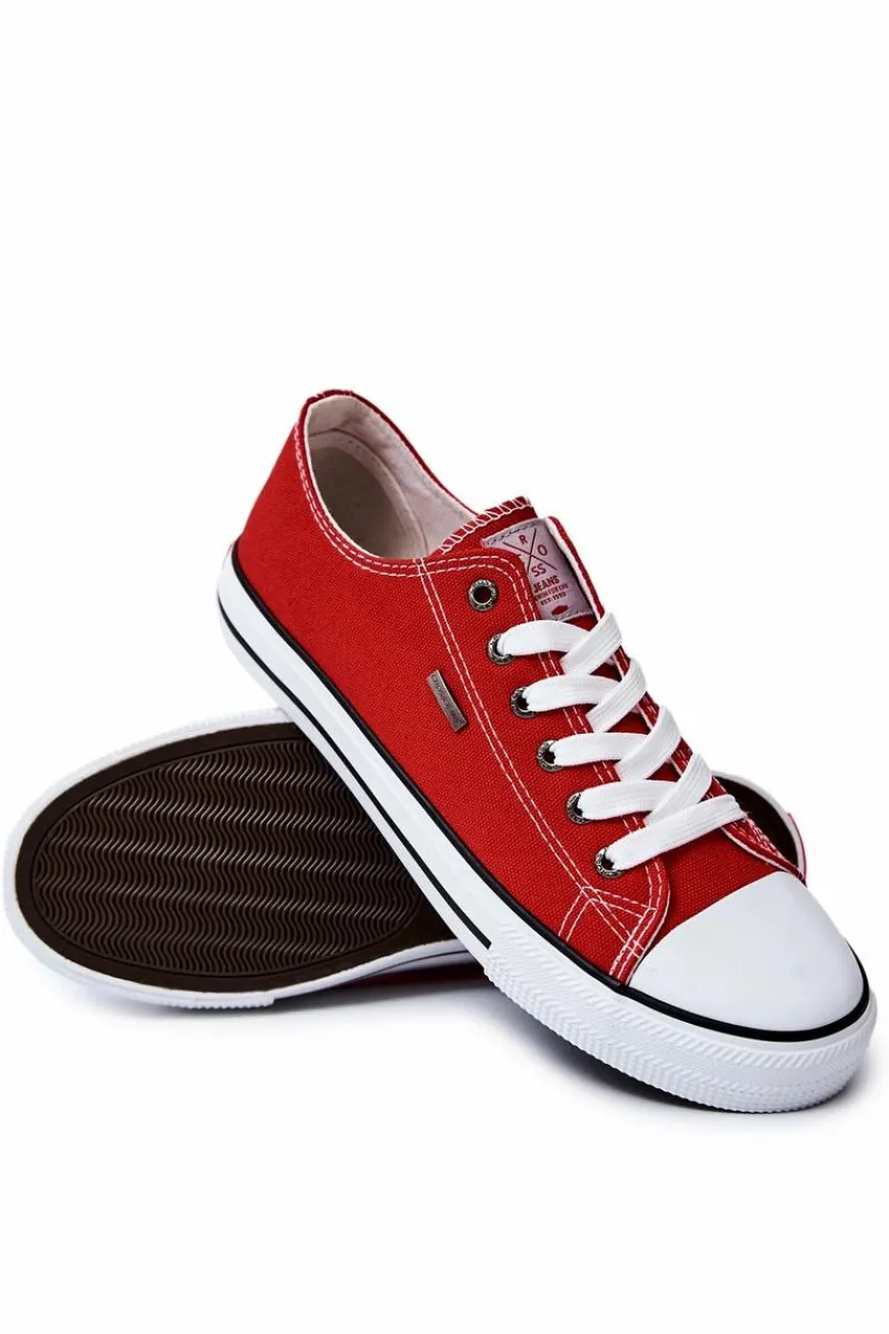 Trampki Męskie Cross Jeans|Trampki Niskie>Cross Jeans Męskie Klasyczne Trampki JJ1R4002C Czerwone