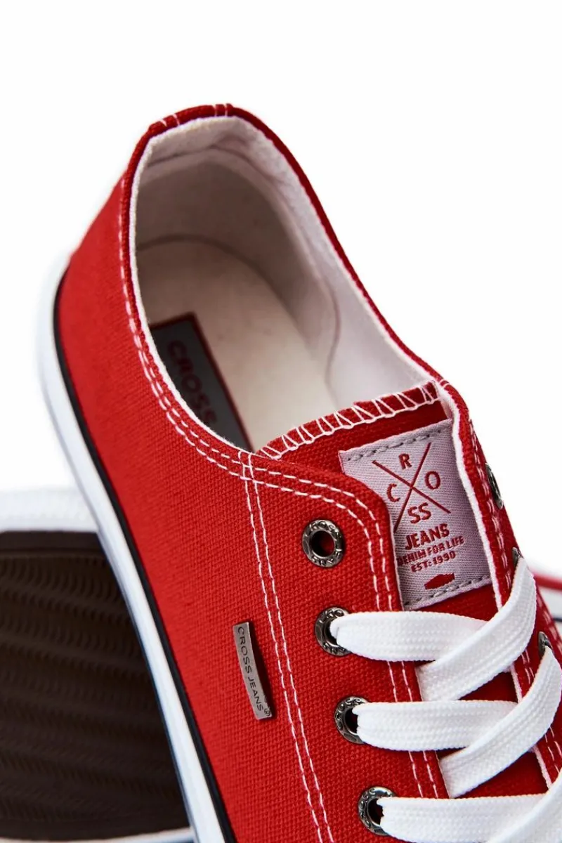 Trampki Męskie Cross Jeans|Trampki Niskie>Cross Jeans Męskie Klasyczne Trampki JJ1R4002C Czerwone