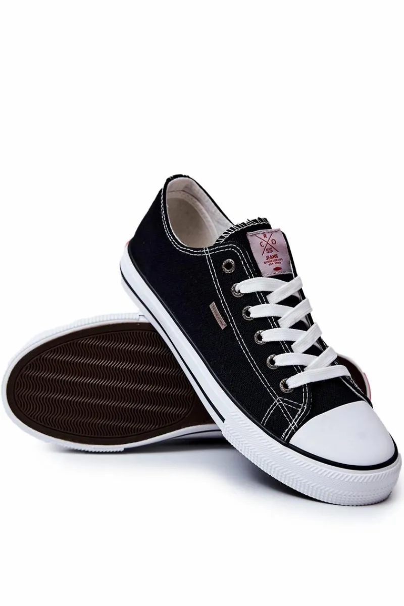 Trampki Męskie Cross Jeans|Trampki Niskie>Cross Jeans Męskie Klasyczne Trampki JJ1R4003C Czarne