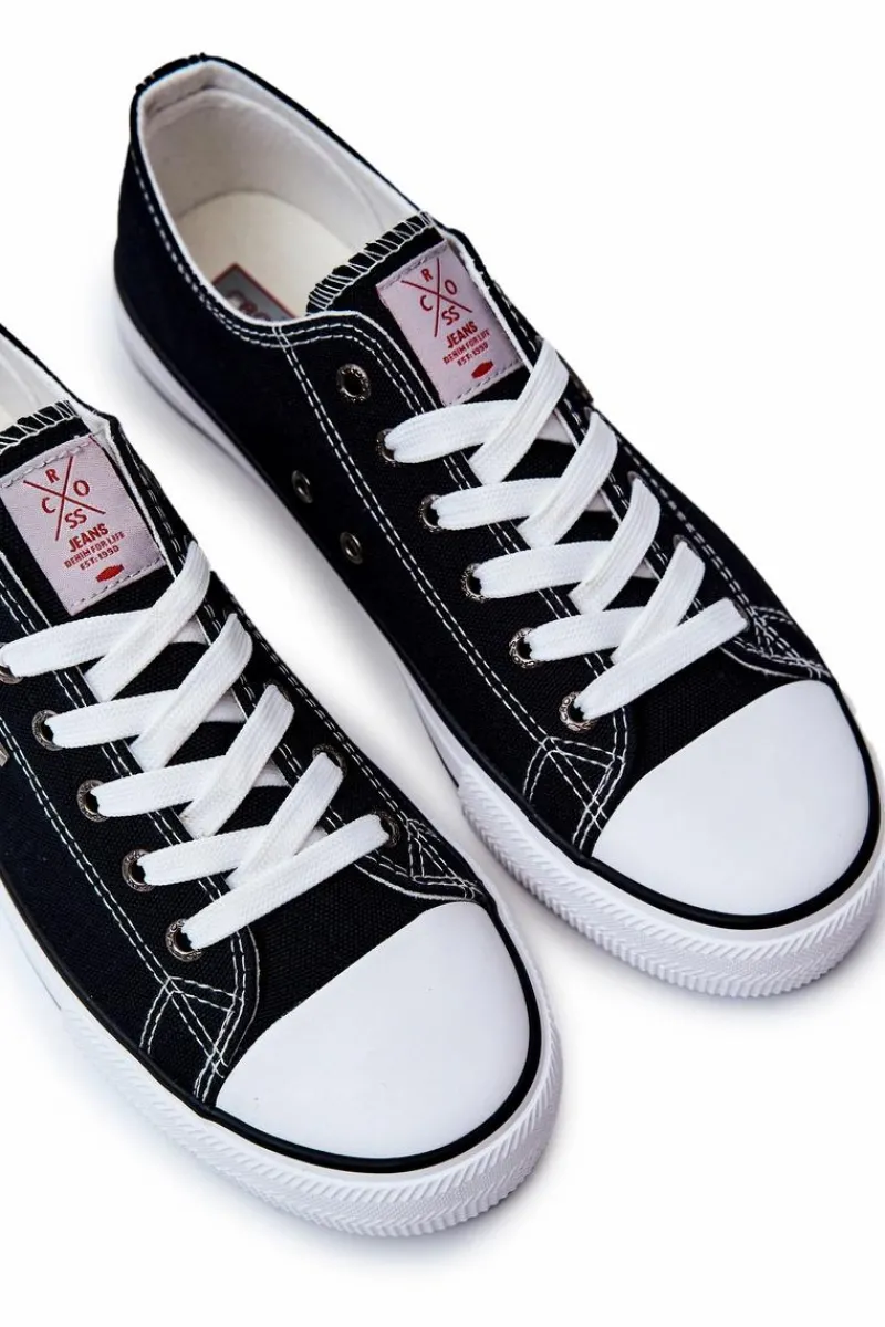 Trampki Męskie Cross Jeans|Trampki Niskie>Cross Jeans Męskie Klasyczne Trampki JJ1R4003C Czarne