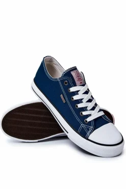 Discount Męskie Klasyczne Trampki JJ1R4004C Granatowe Męskie Trampki Męskie Cross Jeans|Trampki Niskie