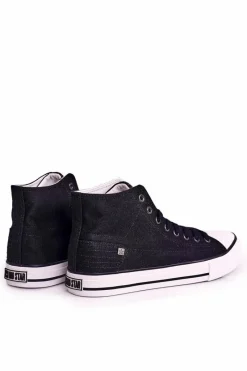 Online Męskie Klasyczne Wysokie Trampki BIG STAR DD174249 Czarne Męskie Trampki Męskie Big Star|Trampki Wysokie