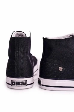 Online Męskie Klasyczne Wysokie Trampki BIG STAR DD174249 Czarne Męskie Trampki Męskie Big Star|Trampki Wysokie