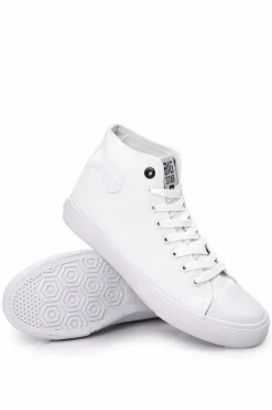 Clearance Big Star Shoes Męskie Klasyczne Wysokie Trampki BIG STAR FF174551 Białe