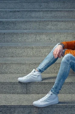 Clearance Big Star Shoes Męskie Klasyczne Wysokie Trampki BIG STAR FF174551 Białe