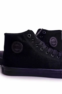 New Męskie Klasyczne Wysokie Trampki BIG STAR FF174550 Czarne Męskie Trampki Męskie Big Star|Trampki Wysokie