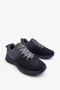 Outlet Boto Męskie Lekkie Buty Sportowe Szaro-Czarne Royce