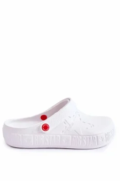 Clearance Męskie Lekkie Klapki Big Star II175003 Białe Męskie Klapki Męskie Klasyczne