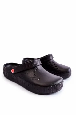 Hot Big Star Shoes Męskie Lekkie Klapki Chodaki Big Star II175001 Czarne Czarny