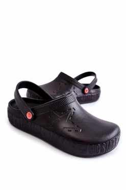 Hot Big Star Shoes Męskie Lekkie Klapki Chodaki Big Star II175001 Czarne Czarny