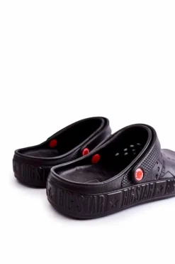 Hot Big Star Shoes Męskie Lekkie Klapki Chodaki Big Star II175001 Czarne Czarny