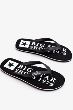 New Big Star Shoes Męskie Lekkie Klapki Japonki Big Star LL174444 Czarne